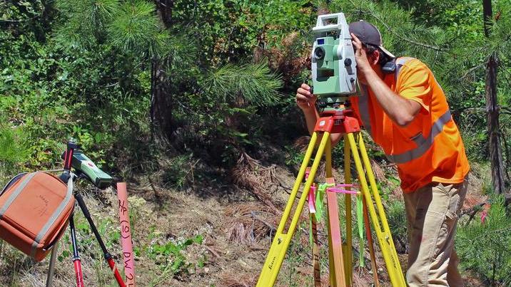 County survey crew working in Number 1 Canyon drainage